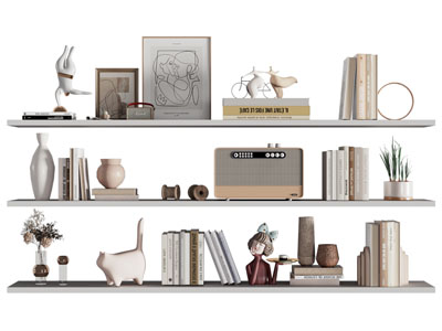 现代书籍 装饰画摆件组合