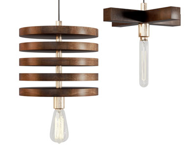 现代实木装饰的吊灯