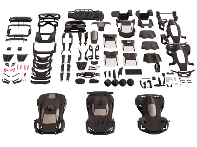 现代儿童仿真积木拼接玩具跑车 汽车