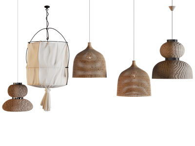 侘寂风编制灯罩吊灯