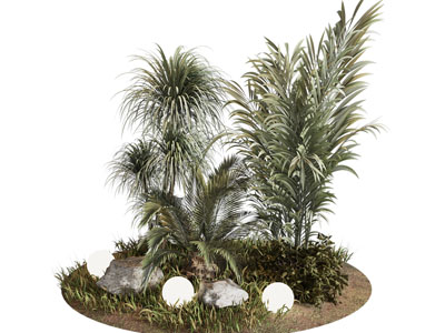 现代花草植物景观园艺小品