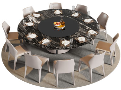 现代圆形餐桌椅组合