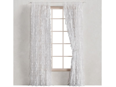 现代羽毛装饰的窗帘3d模型 现代羽毛装饰的窗帘