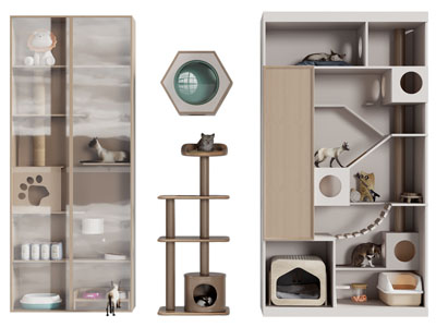 现代猫房子 猫爬架 猫玩具