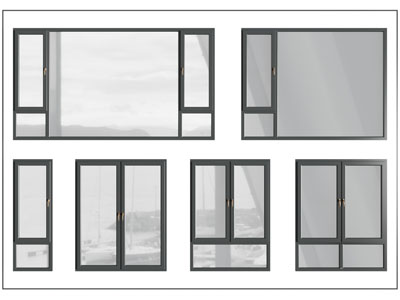 现代玻璃平开窗户