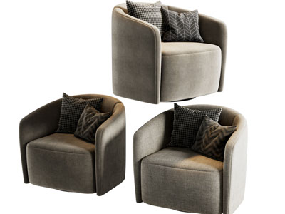 现代布艺单人沙发