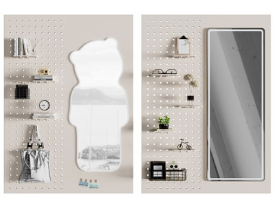 现代洞洞眼墙饰收纳架