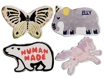 现代卡通蝴蝶 北极熊 大象地毯3d模型 现代卡通蝴蝶 北极熊 大象地毯