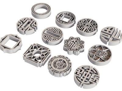 新中式雕花元素 镂花窗 窗格