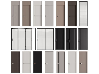 现代单扇木门 玻璃推拉门 入户平开门