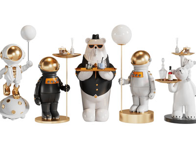 现代宇航员 可爱熊雕塑雕刻 落地灯3d模型 现代宇航员 可爱熊雕塑雕刻 落地灯