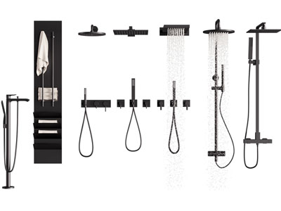 现代金属淋浴花洒