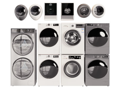 现代洗衣机 烘干机3d模型 现代洗衣机 烘干机