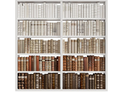 现代排列整齐的书籍 书本 书柜