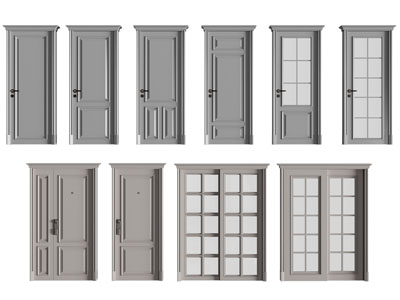 美式木门 平开门 玻璃推拉门