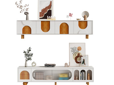 现代电视柜 摆件组合