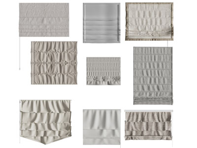 现代布艺拉帘 卷帘 罗马窗帘3d模型 现代布艺拉帘 卷帘 罗马窗帘