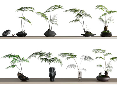 新中式盆景盆栽 摆件组合