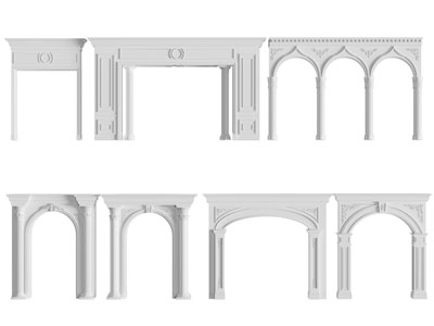 欧式门套 垭口 门拱3d模型 欧式门套 垭口 门拱