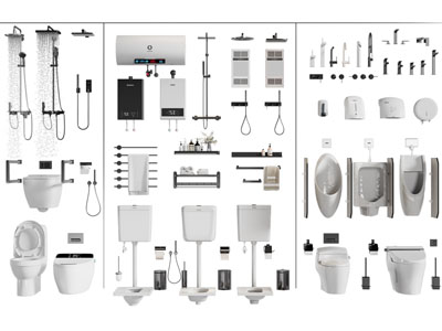 现代淋浴花洒 水龙头 马桶 卫浴小件组合