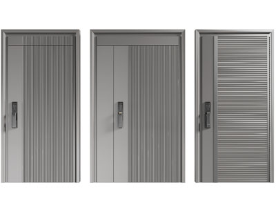 现代带密码锁的入户平开门 木门