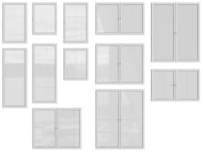 现代玻璃平开窗户