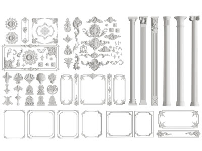 欧式雕花装饰构件 罗马柱子 石膏线条