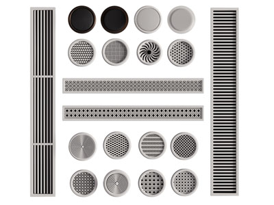 现代圆形 长方形出风口 排风扇3d模型 现代圆形 长方形出风口 排风扇