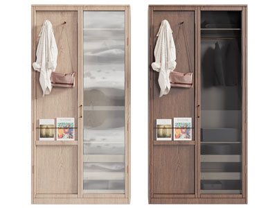 现代实木衣柜 服饰3d模型 现代实木衣柜 服饰