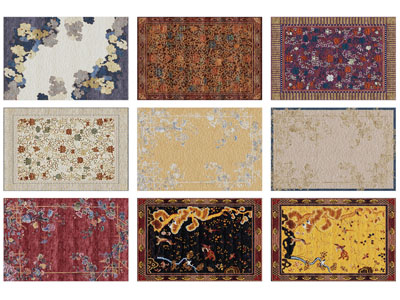 现代长方形地毯3d模型 现代长方形地毯