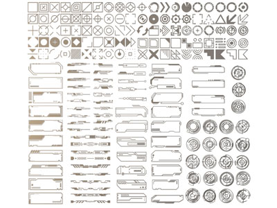 现代科技边框电路元素墙饰 标识 对话框