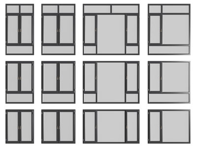 现代玻璃平开窗户