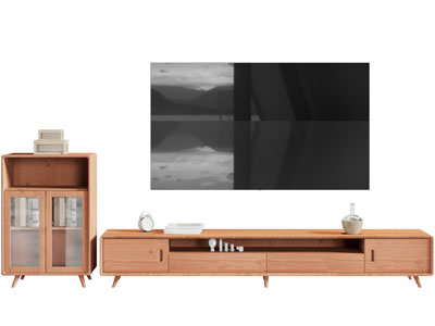 北欧实木电视柜 边柜 电视机