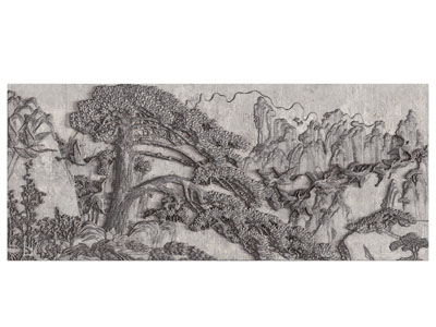 新中式松树浮雕 装饰挂画3d模型 新中式松树浮雕 装饰挂画