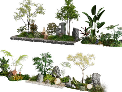 新中式花坛花草树木景观园艺小品