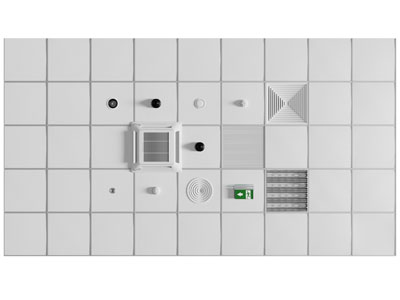现代集成吊顶 格栅灯 排风扇