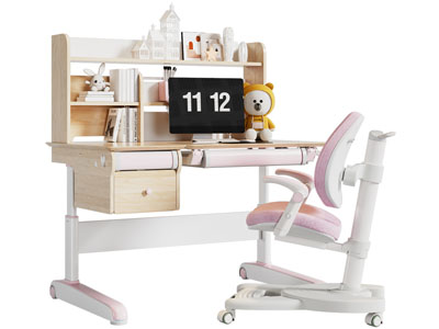 现代学生书桌椅组合3d模型 现代学生书桌椅组合