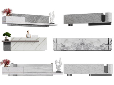 新中式前台接待台