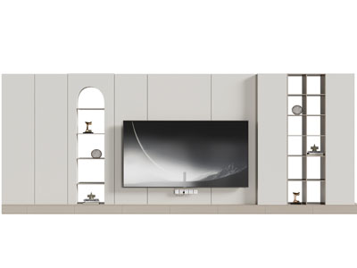 现代电视背景墙3d模型 现代电视背景墙