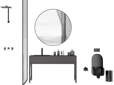 现代洗手台 镜子 马桶