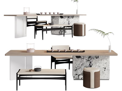 新中式茶桌椅组合