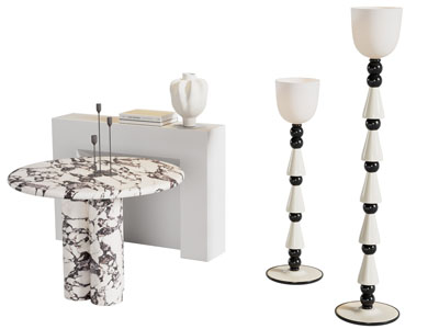 侘寂风落地灯 餐桌