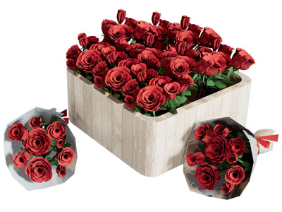 现代玫瑰花花束 美陈