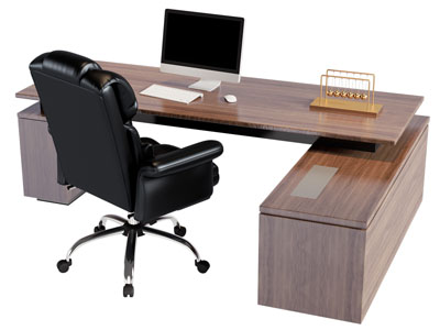现代实木老板台 老板桌椅组合