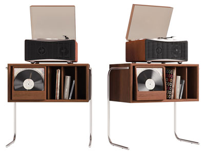 现代中古风收纳架 黑胶唱片机