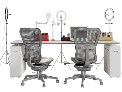 现代办公桌椅组合 直播桌子