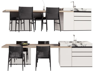 现代吧台餐桌椅组合