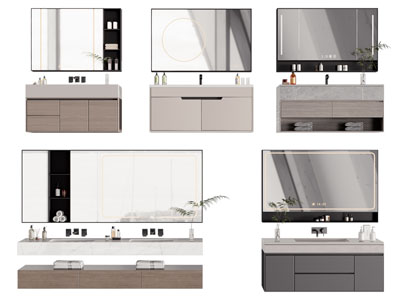 现代洗手台 镜柜 浴室柜