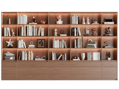 现代实木书柜