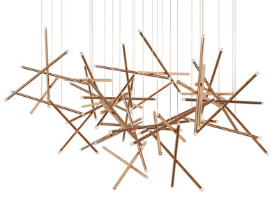 现代金属条吊灯